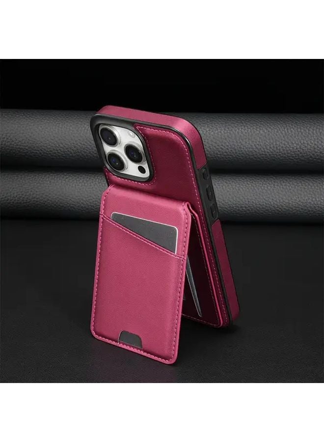 Burgundy Detachable Split Flip Case For iPhone 11 Pro Max With Magnetic Wireless Charging And Card Holder - Image 4